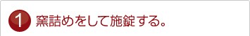 窯詰めをして施錠する。