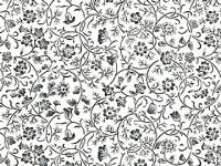 下絵転写紙　混合つる花　呉須