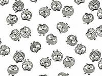 下絵転写紙　フクロウ　呉須