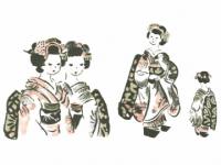 下絵転写紙　3色舞子