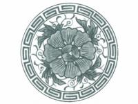 下絵転写紙　1色染付中華ぼたん