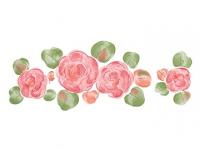 下絵転写紙　3色丸バラ