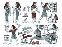 下絵転写紙 2色古代エジプト狩り