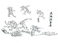 下絵転写紙　鳥獣戯画