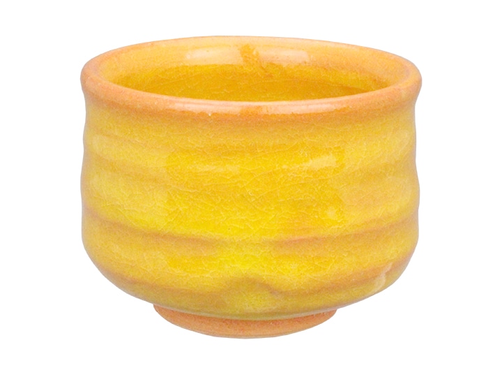 楽焼釉薬　無鉛　淡黄色釉　の色見本です