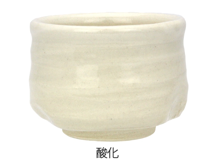 基礎釉薬　6号釉(タルク乳濁)　を酸化焼成した色見本