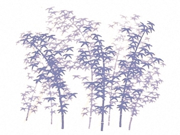 下絵転写紙　竹林(大)　呉須