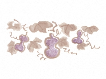 下絵転写紙　2色ひょうたん　ブルー