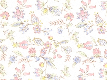 下絵転写紙　5色オリエンタル風果物更紗