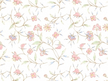 下絵転写紙　5色ペルシャ風花更紗