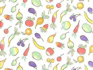 下絵転写紙　6色フルーツ