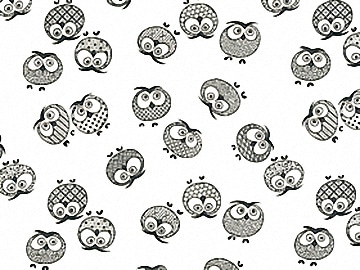 下絵転写紙　フクロウ　呉須