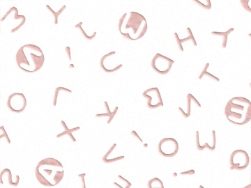 下絵転写紙　色盛　アルファベット　ピンク