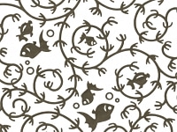 下絵転写紙　色盛　金魚唐草　ブラック