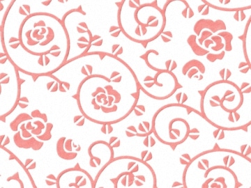 下絵転写紙　色盛 バラ唐草 レッド