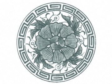 下絵転写紙　1色染付中華ぼたん