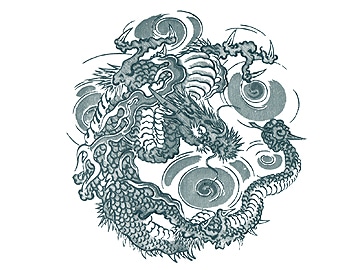 下絵転写紙　龍神　呉須