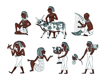 下絵転写紙　2色牛使い