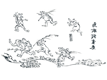 下絵転写紙　鳥獣戯画