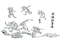 下絵転写紙　鳥獣戯画